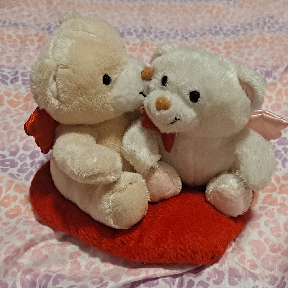 Vintage valentines Cupid Bear plush